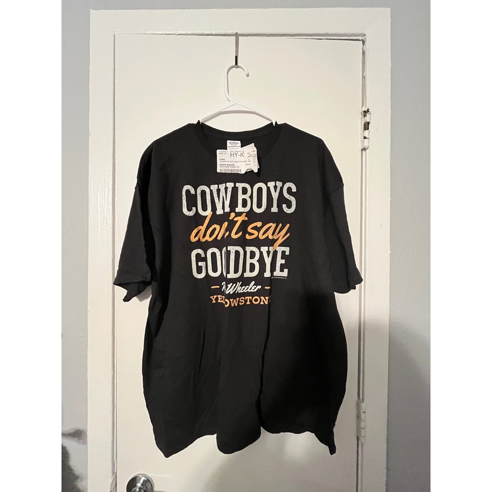 Yellowstone Rip Wheeler Cowboys Dont Say Goodbye Graphic T-Shirt Black 2XL NEW